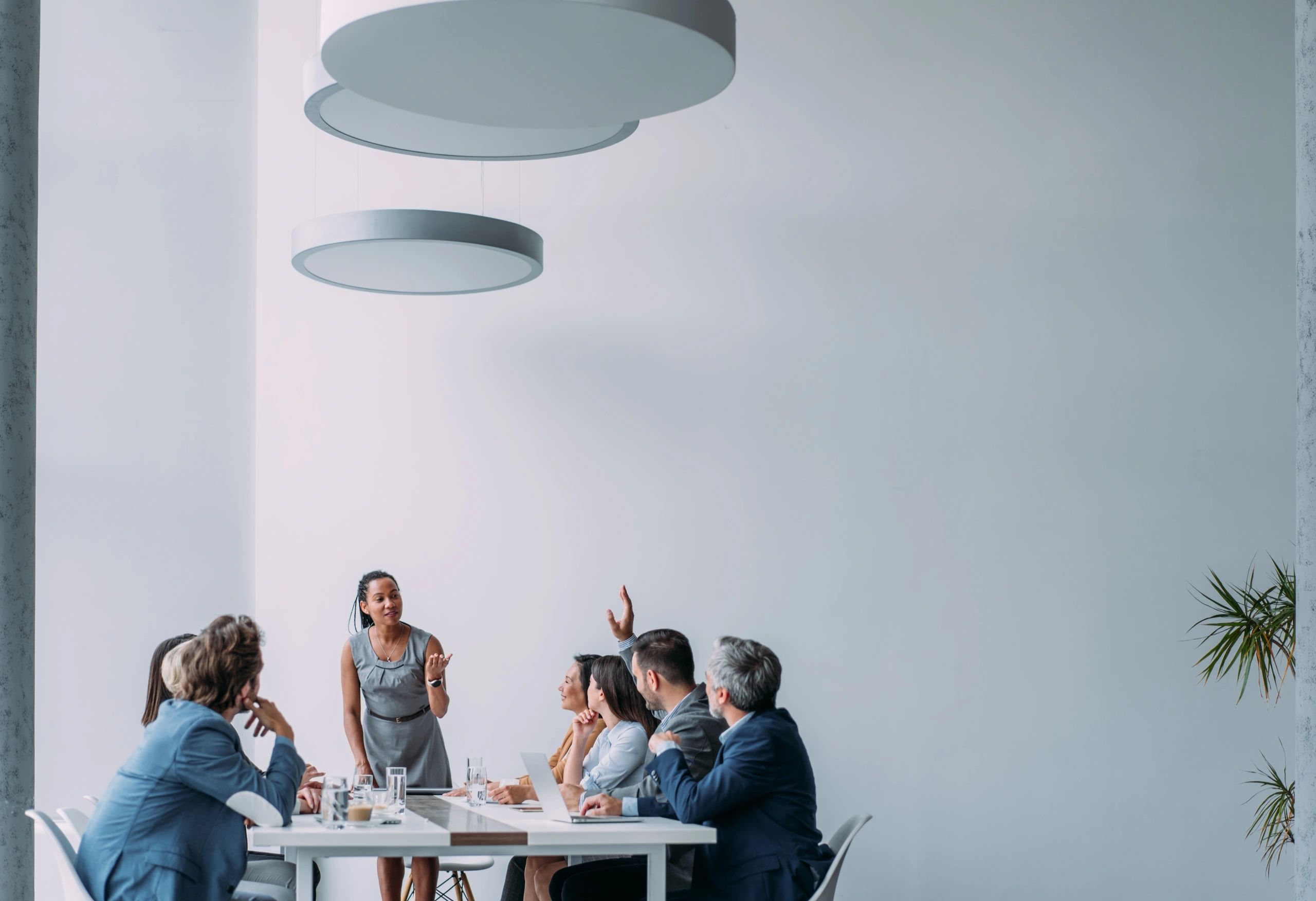 Business strategy meeting in a boardroom