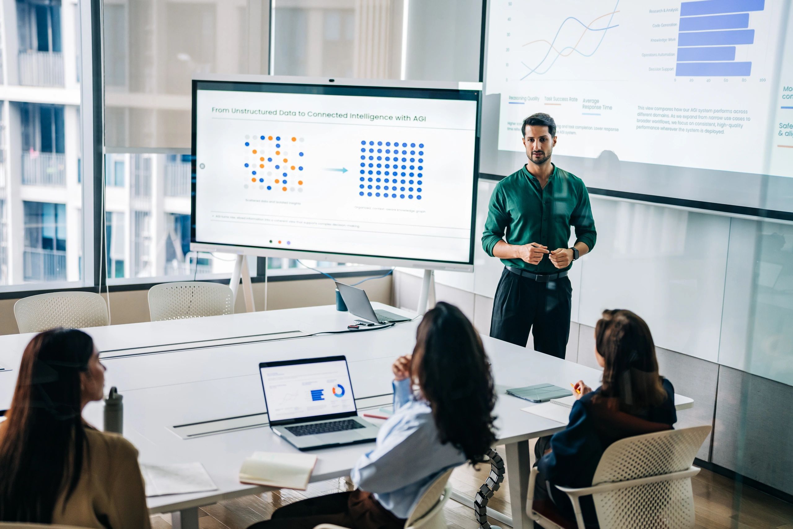 Professional consultant presenting analytics insights